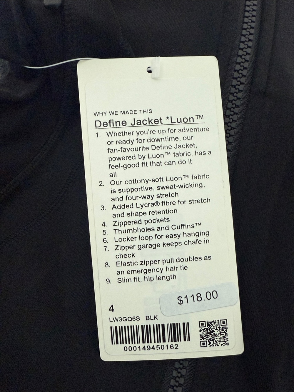 LuluLemon Define Jacket Luon in Black - Picture 6 of 8